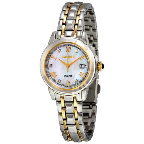 Seiko Solar Le Grand Bother of Pearl Dial Two-tone woman Watch