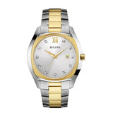 Bulova men 43mm Classic Diamond Two-Tone Stainless Steel Watch