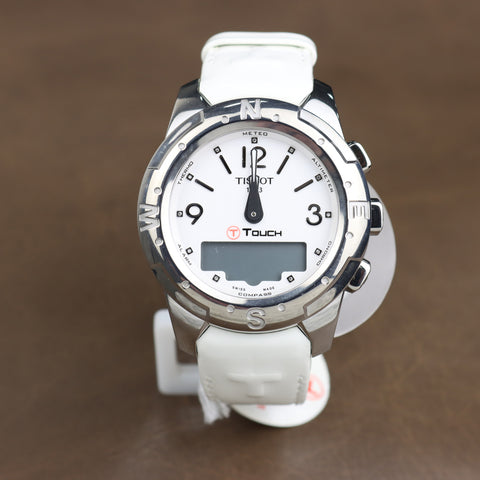 Tissot T-Touch II  Titanium Diamond White Leather Unisex Watch - T047.220.46.016.00