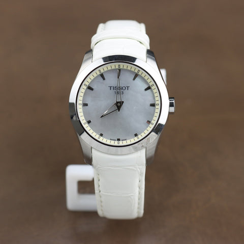 Tissot Couturier Grande Mother of Pearl Dial White Leather woman Watch - T035.246.16.111.00