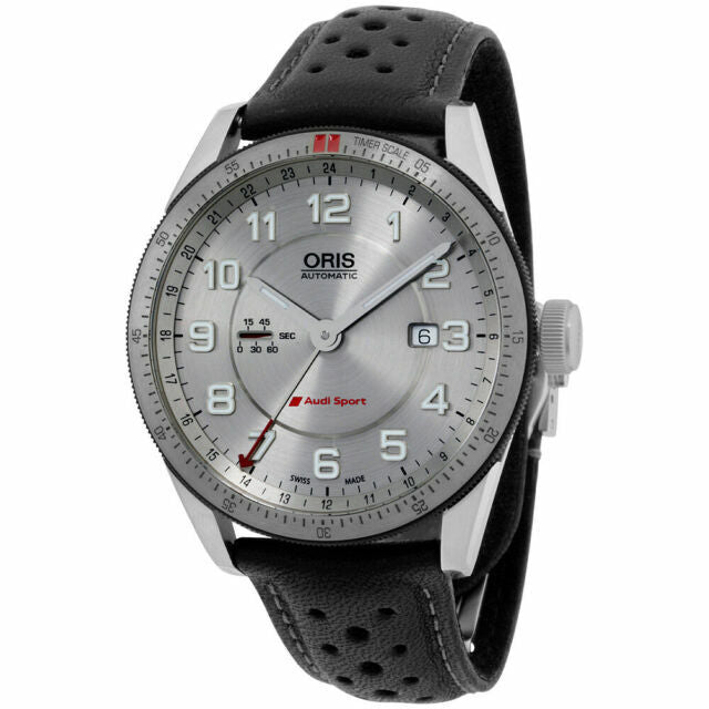 Oris Audi Sport GMT 44mm Silver Dial Black LS 01 747 7701