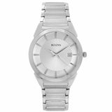 Bulova men Silver Dial Stainless Steel Watch