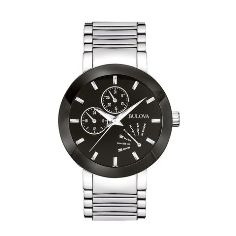 Bulova men Black Dial Bracelet Watch