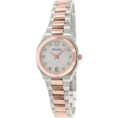 Bulova woman Diamond Accent Mother of Pearl Two Tone Silver and Rose gold