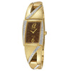 Seiko Solar Brown Dial gold-tone woman watch (rectangle)
