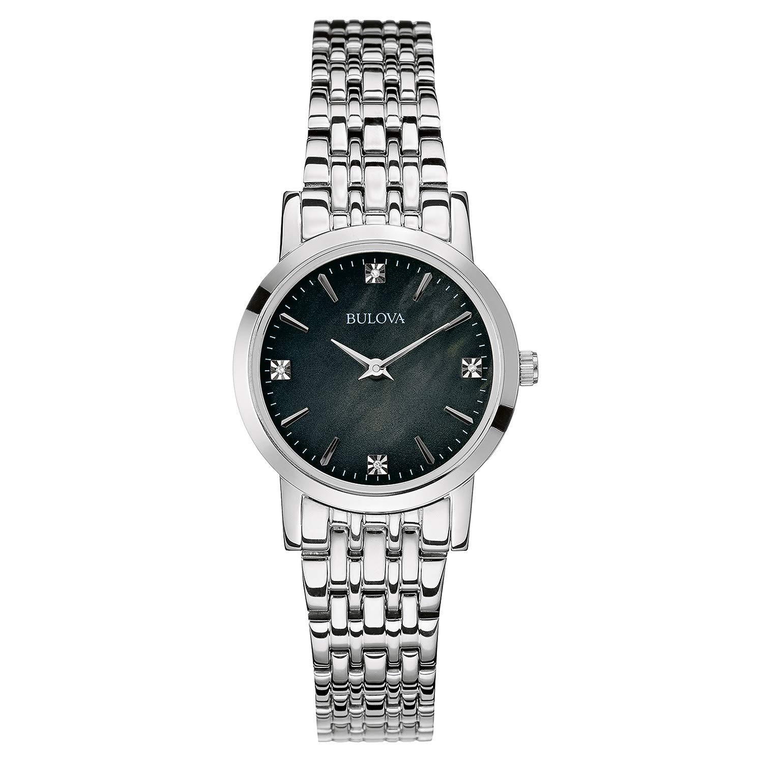 Bulova woman  Diamond Accent Watch with Black Mother-of-Pearl Dial