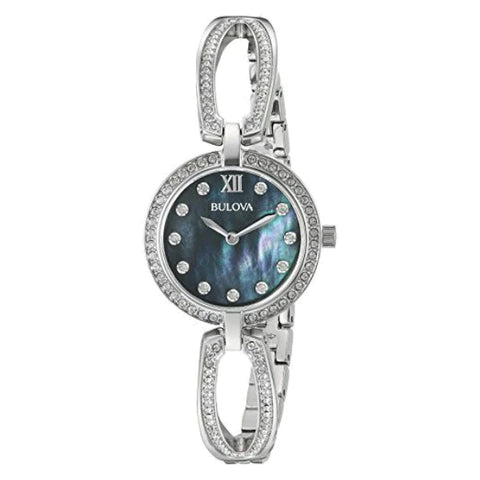 Bulova woman 26mm Black Mother of Pearl Dial Swarovski Crystal Watch