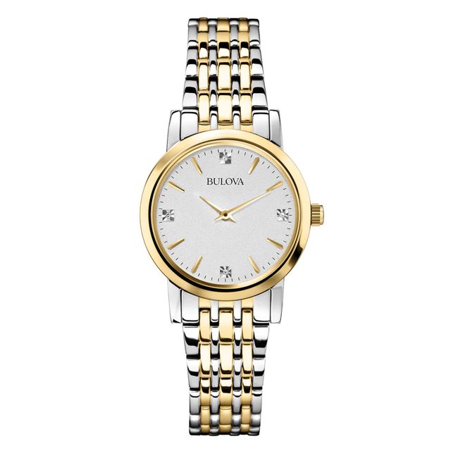 Bulova woman  Diamond Accent Two-Tone Watch with Silver-Tone Dial