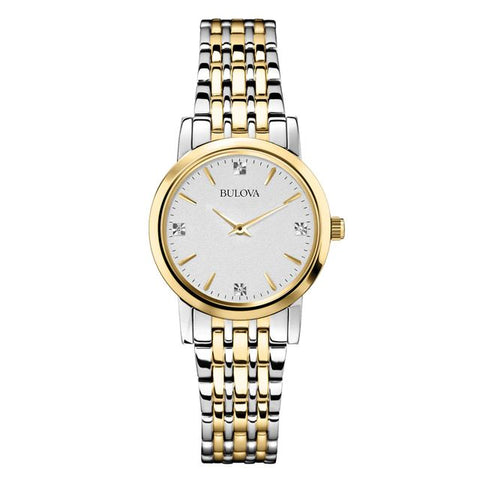 Bulova woman  Diamond Accent Two-Tone Watch with Silver-Tone Dial