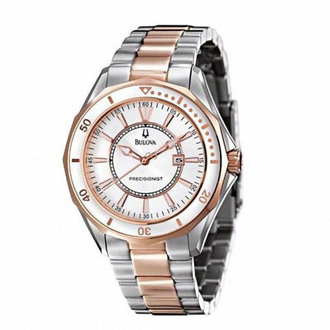 Bulova woman Winter Park Two tone bracelet Watch Precisionist Silver Dial