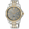 Seiko men Solar Gray Dial Two-tone Watch - SNE098