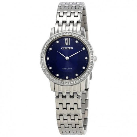 Citizen woman Eco-Drive Silhouette Crystal Accent Watch with Blue Dial