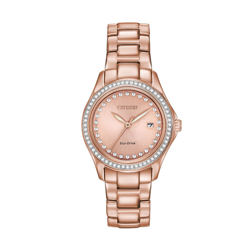 Citizen woman  Exclusive Eco-Drive Crystal Accent Rose-Tone Watch