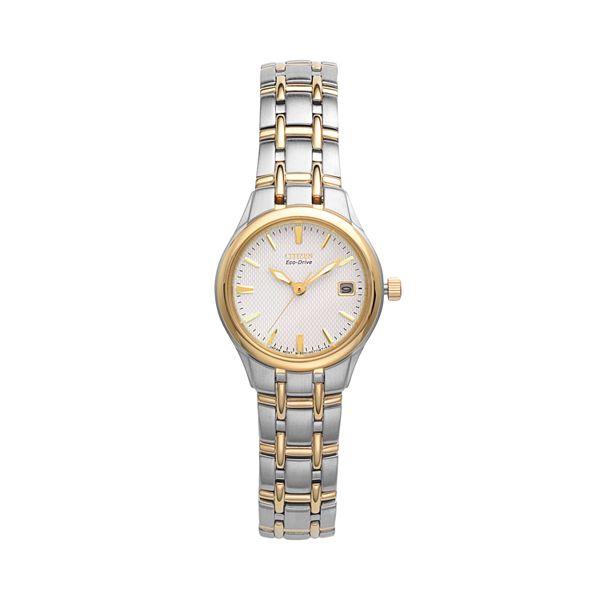 Citizen woman  Eco-Drive Corso Two-Tone Bracelet Watch with White Dial