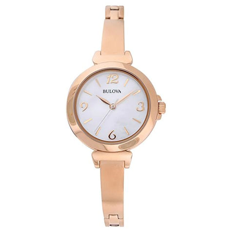 Bulova woman Dress Mother of Pearl Rose Gold-tone Watch