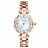 Bulova woman Mother of Pearl Dial Rose Gold-plated Watch