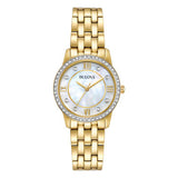 Bulova woman Exclusive Crystal Accent Gold-Tone Watch and Bangle Boxed Set