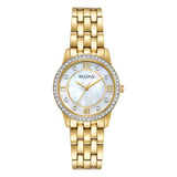 Bulova woman Exclusive Crystal Accent Gold-Tone Watch and Bangle Boxed Set