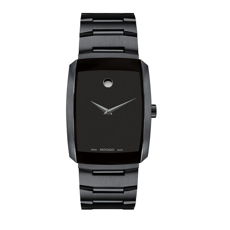 men Movado Eliro Black PVD Watch with Tonneau Black Dial