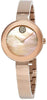 Movado woman' Bold Crystal Rose-Tone Bangle Watch with Transparent Mother-of Pearl Dial - 3600628