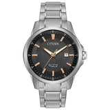 men Citizen Eco-Drive® Titanium Watch with Black Dial 