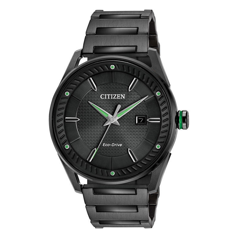 Citizen men's blue accented dial black ip bracelet 2025 watch