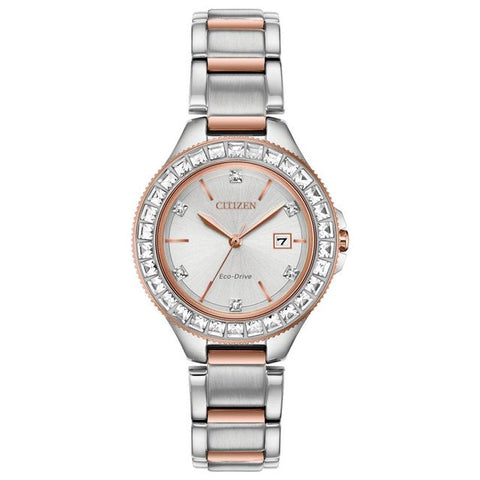 Citizen woman' Eco-Drive® Silhouette Crystal Accent Two-Tone Watch with Silver-Tone Dial