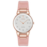Citizen woman' Exclusive Citizen Eco-Drive® Axiom Diamond Rose-Tone Strap Watch with Silver-Tone Dial
