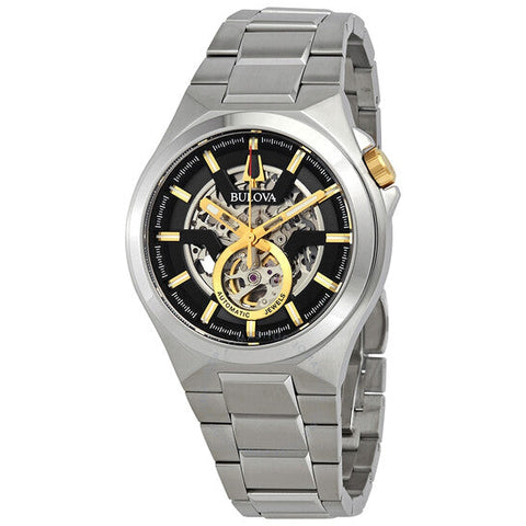Bulova men Classic Maquina Automatic Watch with Black Skeleton Dial