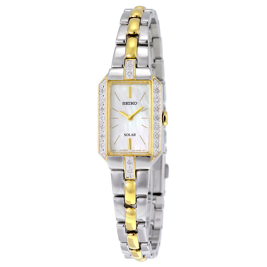 Seiko Solar Mother of Pearl Dial Two-tone woman Watch