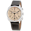 Bulova men Chronograph Black Leather Beige Dial Watch