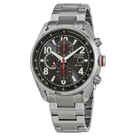 men Citizen Eco-Drive® Chronograph Watch with Black Dial 