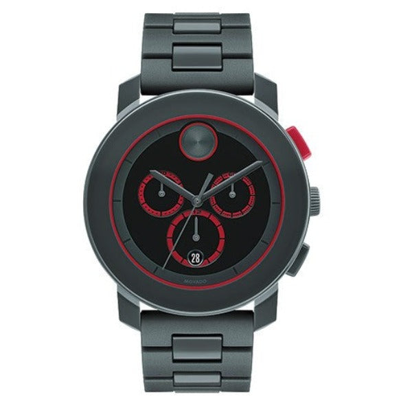 Movado Bold Chronograph Black Dial Dark Grey Stainless Steel men Watch - 3600271