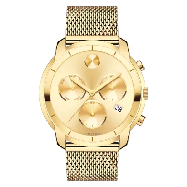 Movado Bold Chronograph Gold Dial men