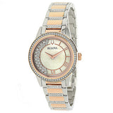 Crystal Turnstyle Mother of Pearl Dial Two-tone woman Watch