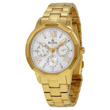 Multi-Function Silver Dial Gold-plated woman Watch