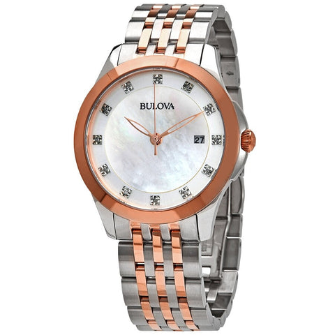 Bulova Classics Diamond White Mother of Pearl Dial woman Watch