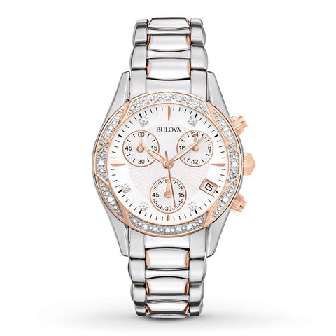 Bulova woman Two-Tone Bulova Diamond Chronograph Watch