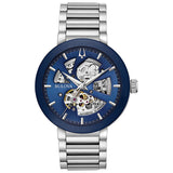 Bulova men Modern Automatic Blue Dial Stainless Steel Watch