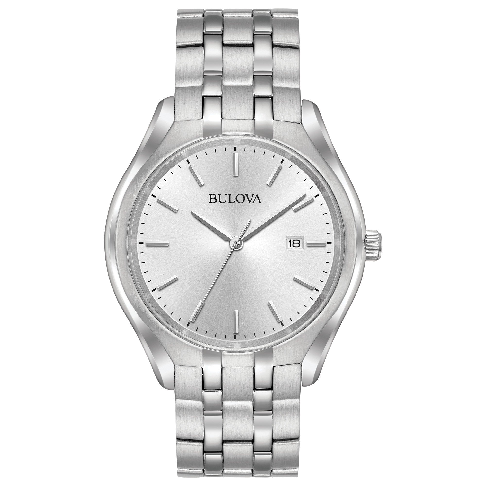 Bulova men  Stainless Silver Dial Bracelet Watch
