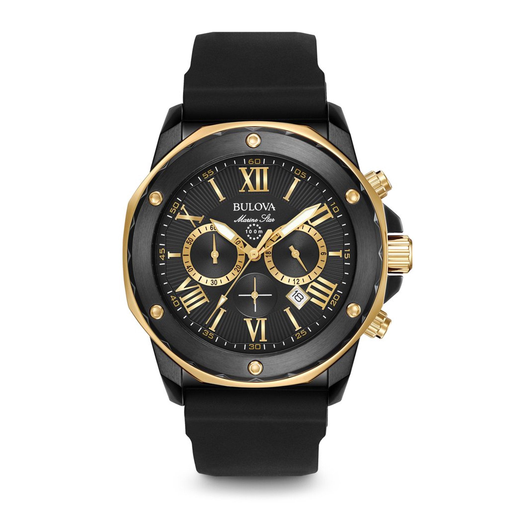 Marine Star Chronograph Black Dial men Watch