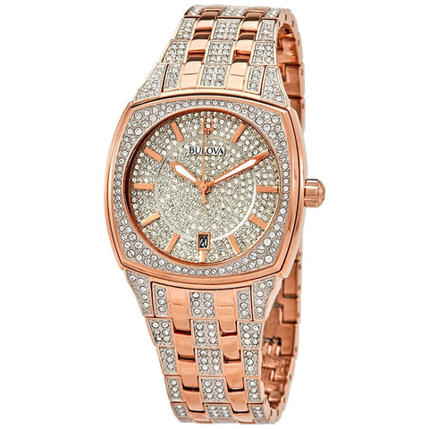Quartz Crystal Pave Dial men Watch