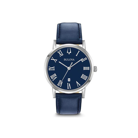 Bulova men Classic Strap Watch with Blue Dial