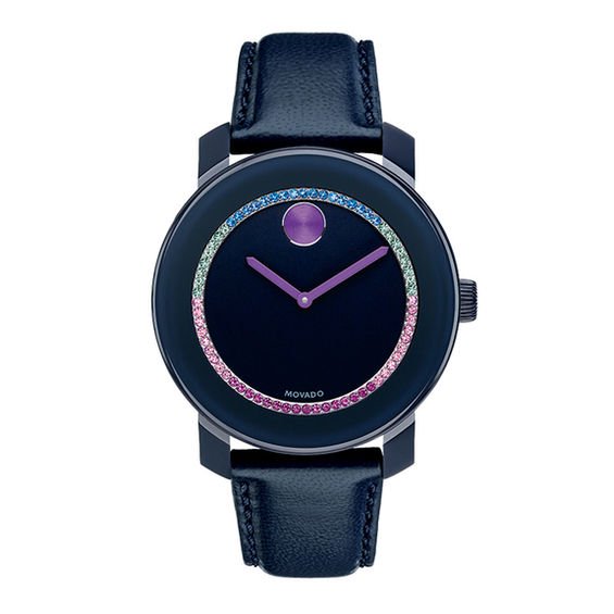 Movado woman 3600228 'Bold' Crystal Blue Leather Watch