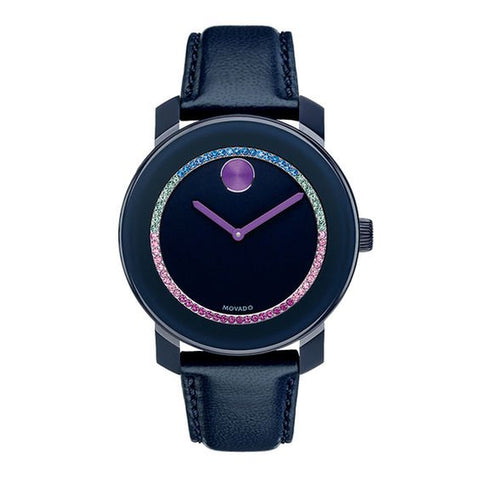 Movado woman 3600228 'Bold' Crystal Blue Leather Watch