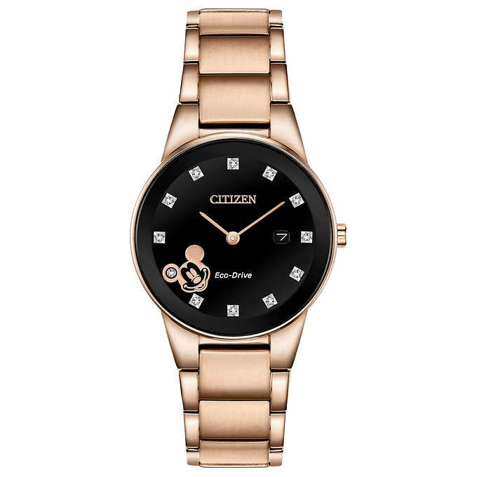 Disney Mickey Mouse Diamond Black Dial woman Watch