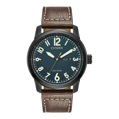 Citizen Chandler Eco-Drive Dark Blue Dial Brown Leather men Watch