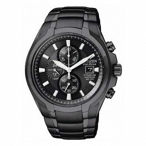 Ctizen Eco Drive Chronograph Black Dial Titanium men