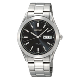 Seiko Solar Quartz Black Dial men Watch