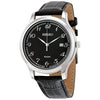 Seiko Black Dial Black Leather men Watch